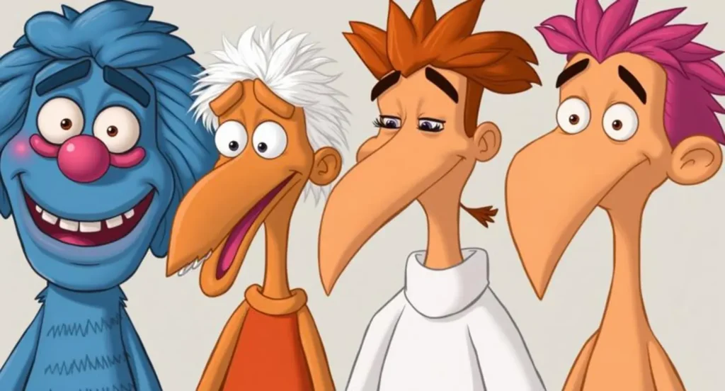 Cartoon Characters with Long Faces