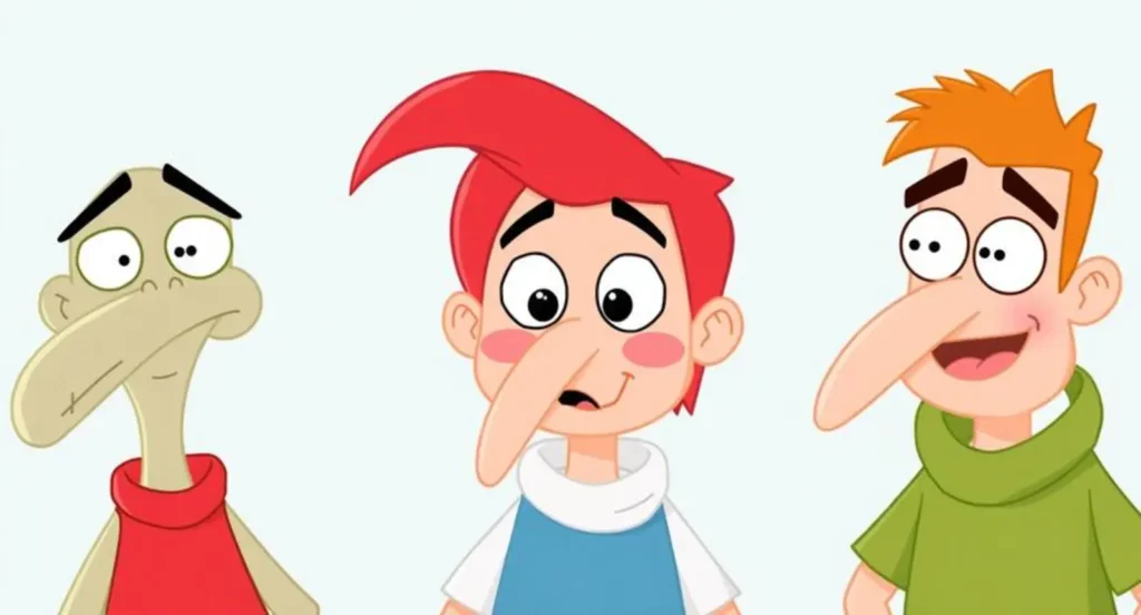 Cartoon Characters with Long Faces