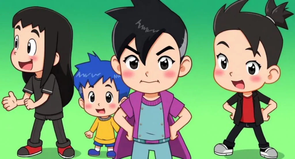 Cartoon Characters with Black Hair