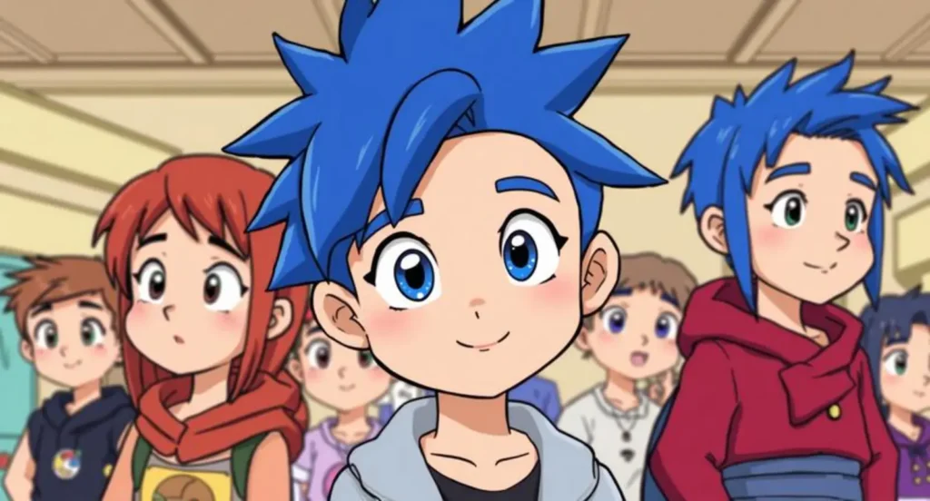Cartoon Characters with blue Hair