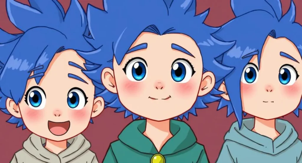 Cartoon Characters with blue Hair