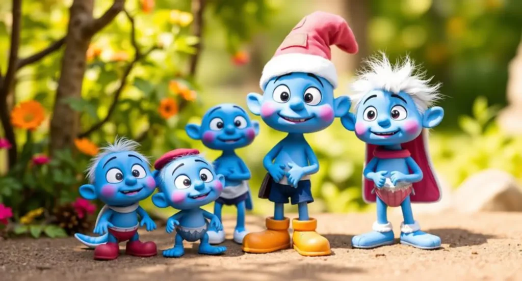 blue cartoon characters
