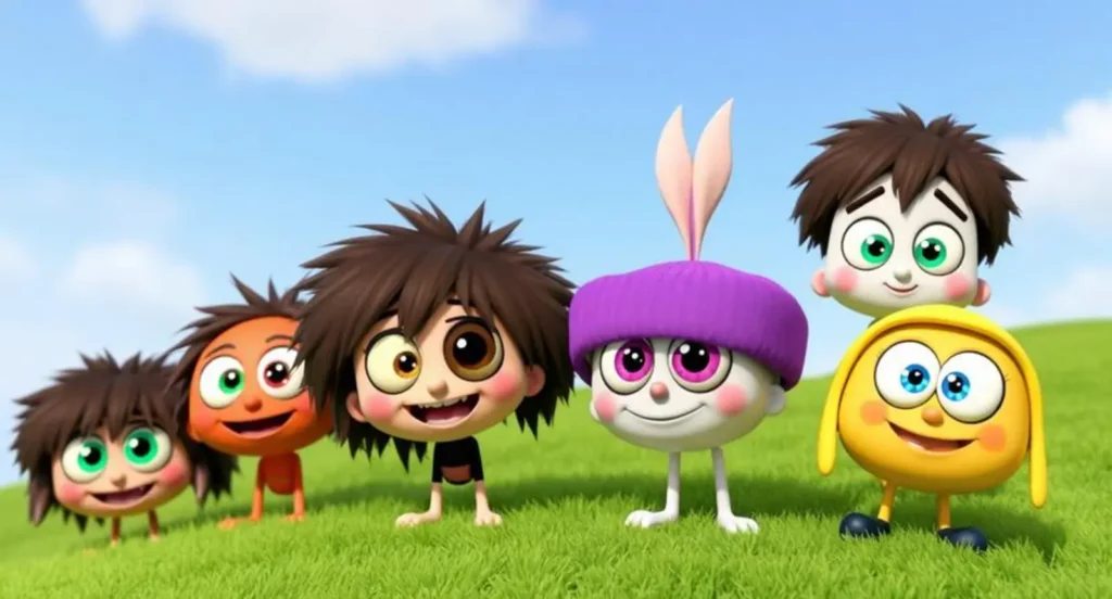 cartoon characters with big eyes