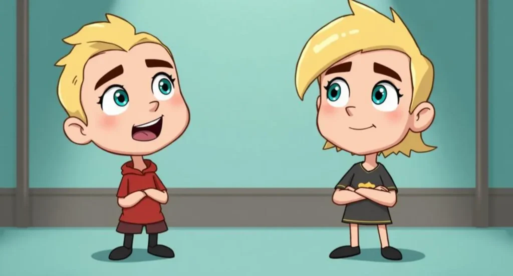 cartoon characters with blonde hair