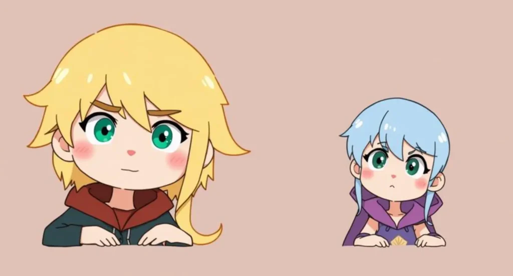 cartoon characters with blonde hair