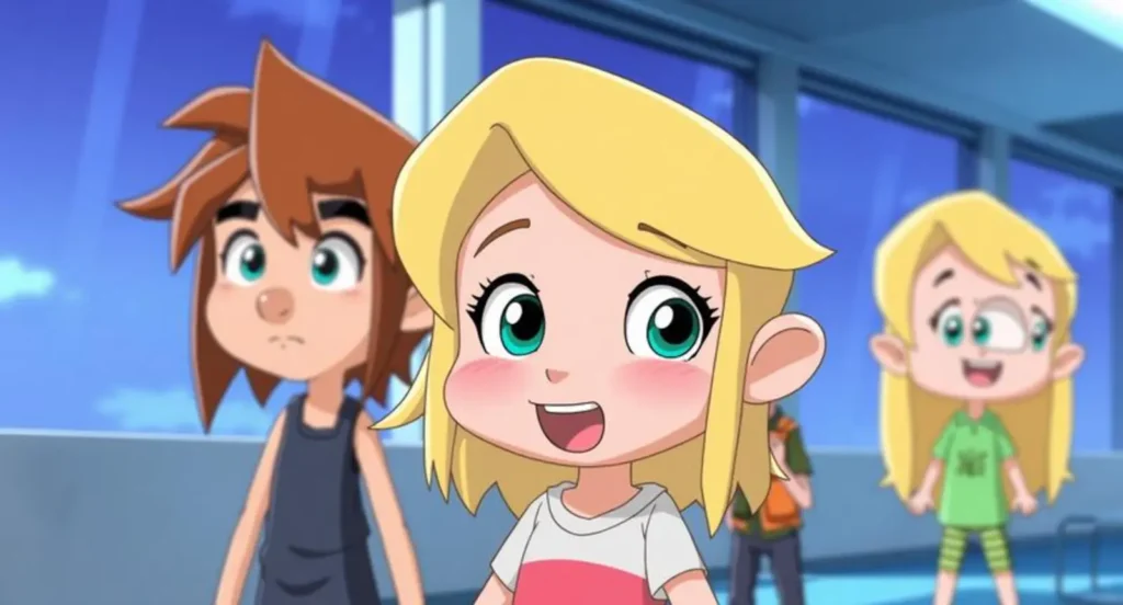 cartoon characters with blonde hair