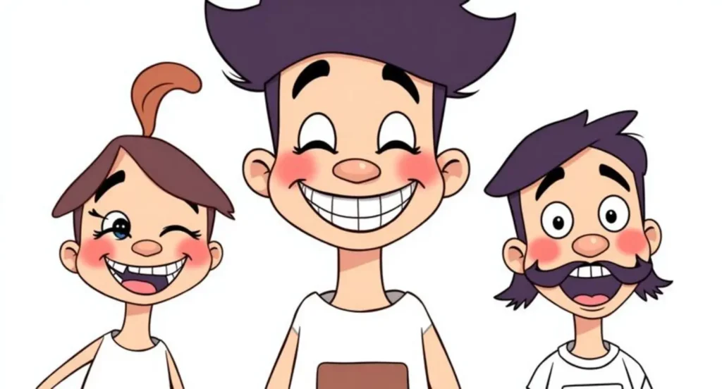 cartoon characters with braces