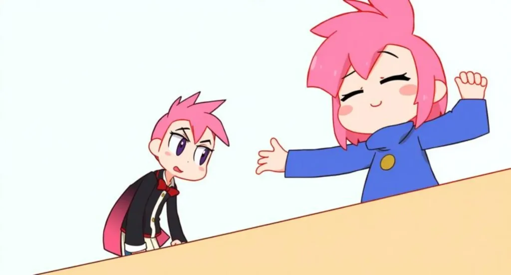 cartoon characters with pink hair
