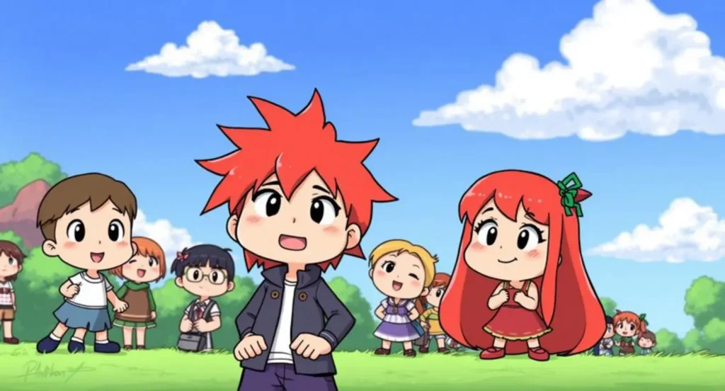 cartoon characters with red hair