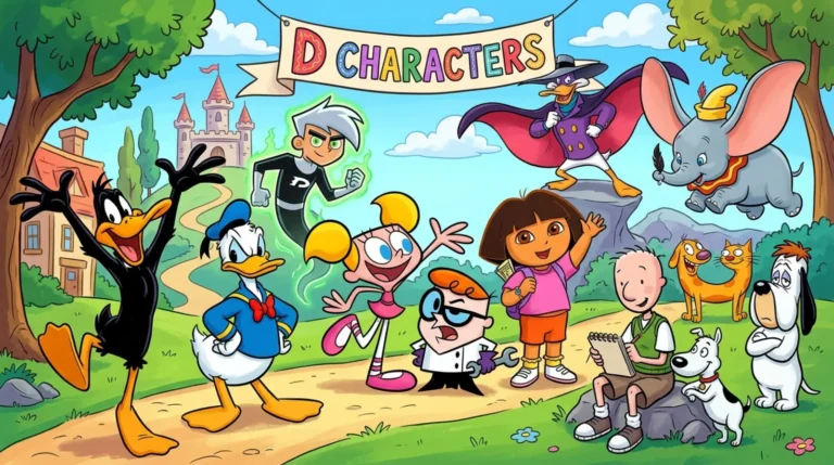 cartoon characters that start with D