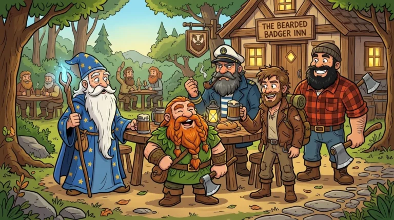cartoon characters with beards
