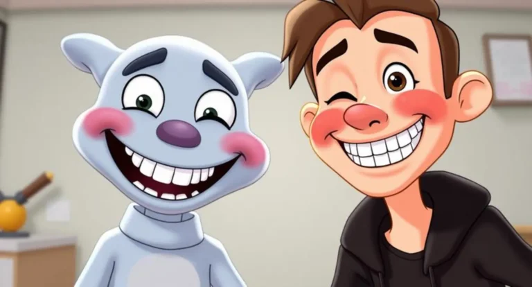 cartoon characters with braces
